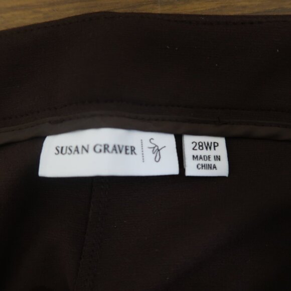 Susan Graver Women's Petite Brown Dress Pants in Size 28WP - Picture 6 of 9